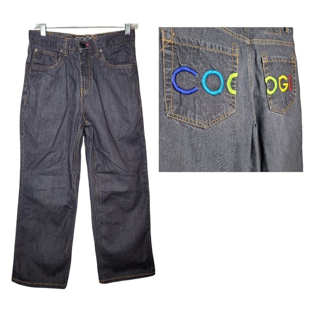 Coogi Embroidered Pocket spellout 100% cotton Jeans Boys size 12